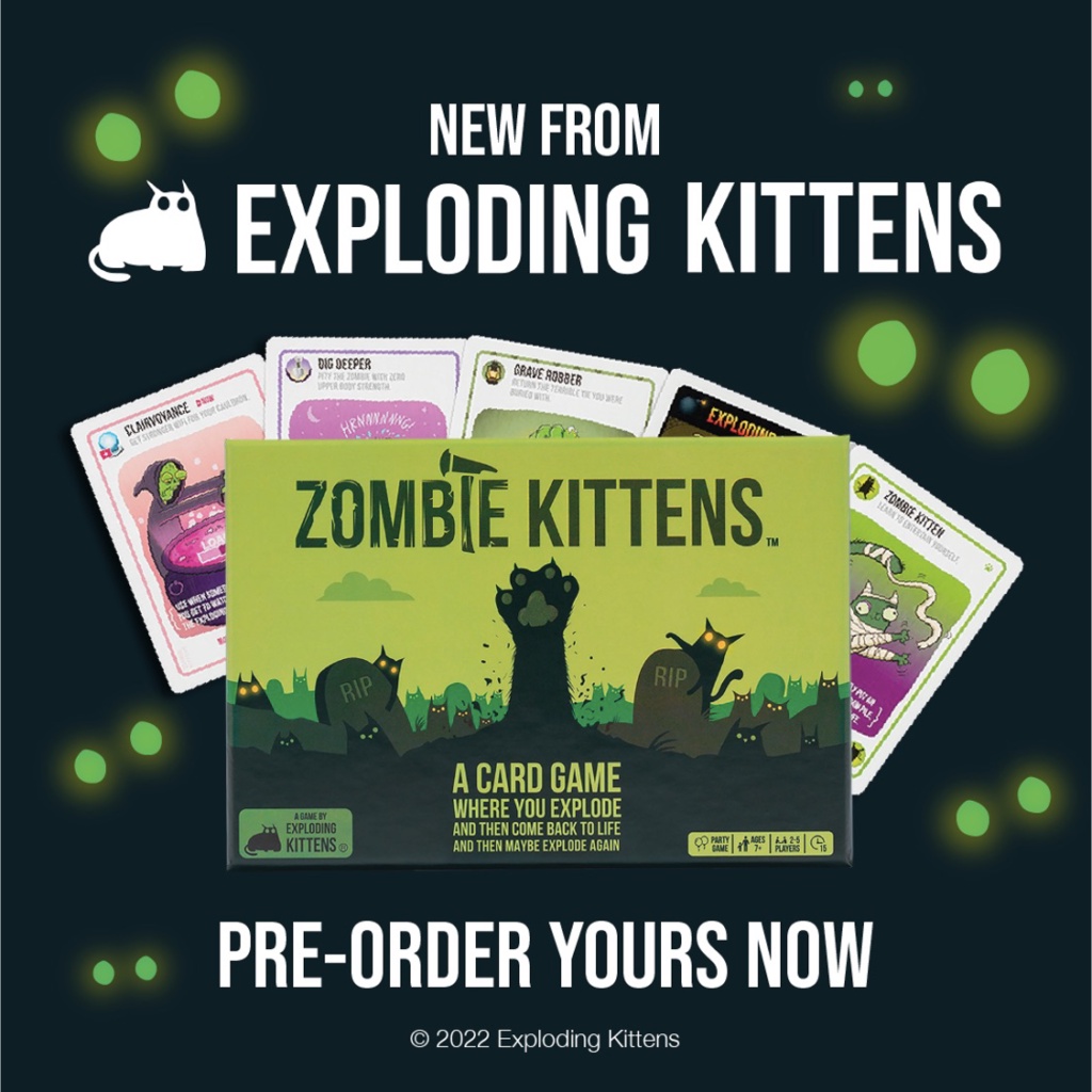 Exploding Kittens Zombie Kittens แมวเหมียวระเบิด แถมซองพรีเมียมฟรี ...