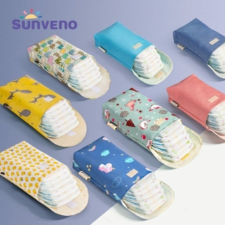 Sunveno กระเป๋าใส่ผ้าอ้อมเด็กทารกมัลติฟังก์ชั่นกันน้ํา