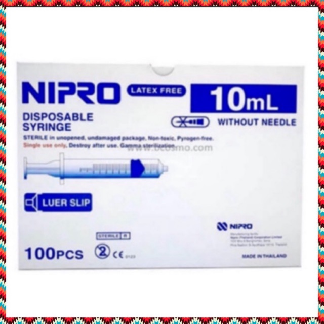 (ยกกล่อง) Syringe Nipro ไซริงค์ นิโปร 10ml 100 อัน