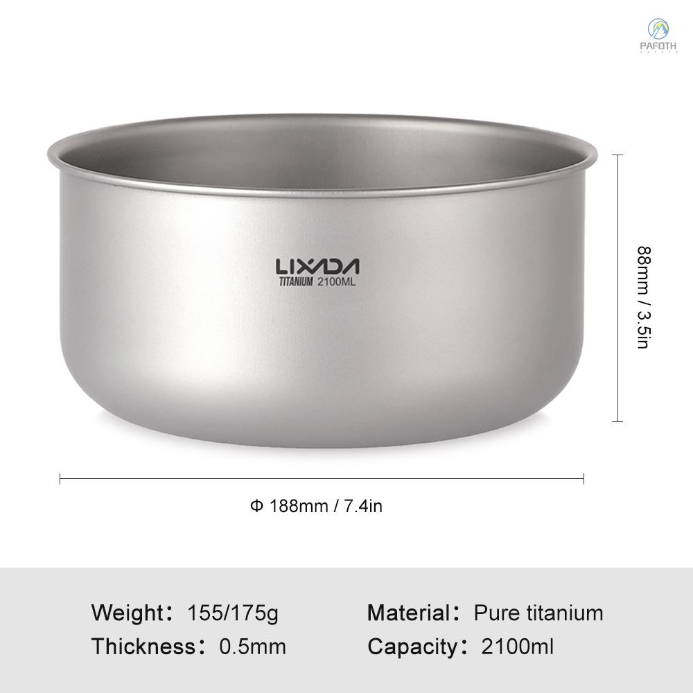 [pathfinder] Lixada 2100ml Titanium Stockpot Soup Pot Saucepan Home Kitchen Outdoor Camping Backpacking #7