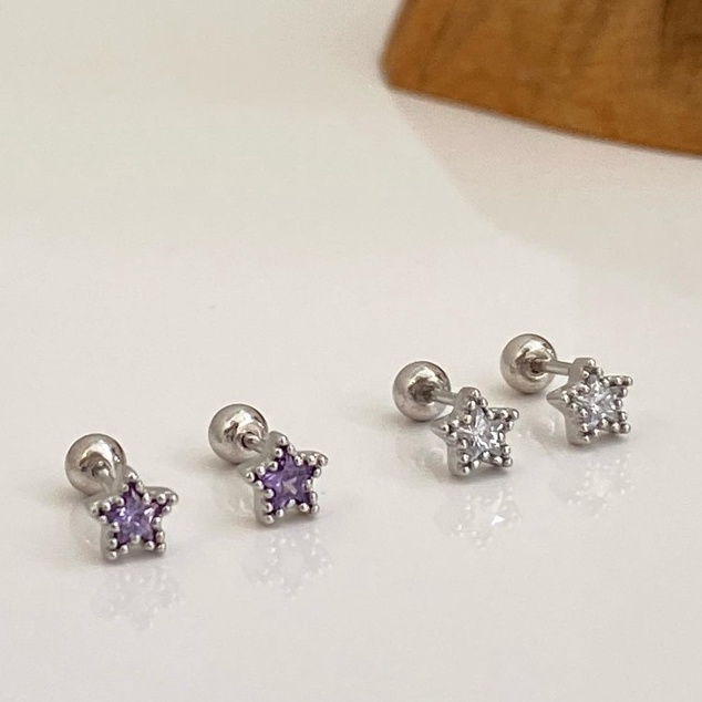 Suwann.na ต่างหู ต่างหูเงินแท้ จิว จิวเงินแท้ จิวเพชรดาว