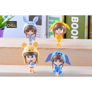 [MC403] ตุ๊กตุ่นจิ๋ว เด็กหญิงแสนซน 4 แบบ 👧🏻 (1 เซต ราคา 109 บาท)