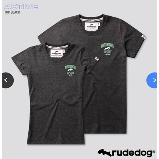 Rudedog แขนสั้นชาย/หญิง รุ่น Active ท็อปดำ (ราคาต่อตัว)