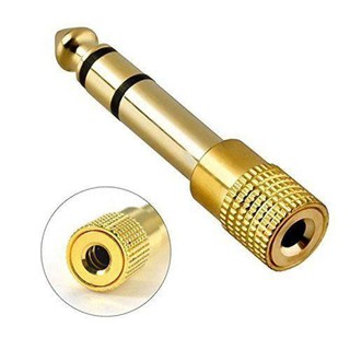 3.5mm/F to 6.5mm /M Jack Plug Audio Stereo Adaptor Gold Premium Headphone Adapter