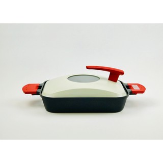 กระทะ AUX STEAM GRILL METAL  COVER RED