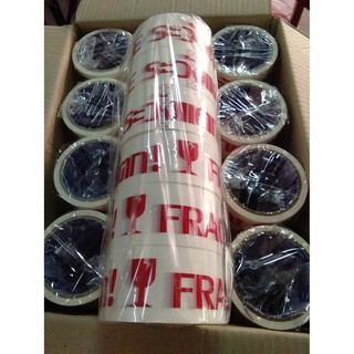 เทปติดกล่อง ระวังแตก Fragile Tape 45 หนา (1 แพ๊ค 6 ม้วน)