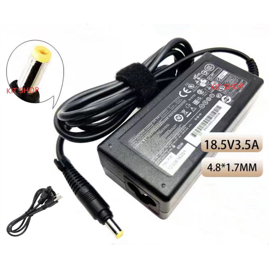 OEM Adapter HP Compaq  18.5V3.5A (4.8x1.7mm) หัวเหลือง (Black)