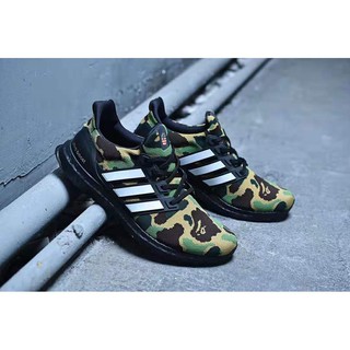 Adidas UltraBoost "Green Camouflage" รองเท้าวิ่งออกกำลังกายสีเขียวแบบอำพราง