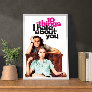 10 Things I Hate About You Poster (1999) Julia Stiles, Heath Ledger, Joseph Gordon-Levitt ขนาด 33x48 cm