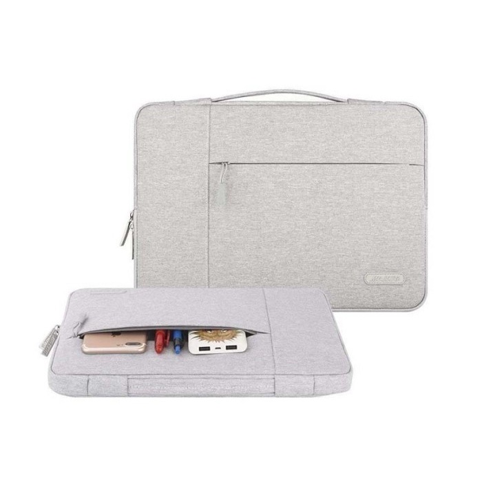 Jinjng Mosiso กระเป๋าแล็ปท็อปแบบมีสายกันกระแทก ขนาด 13 14 นิ้ว - สีกรมท่า