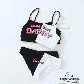 bandeau ชุดนอน พิมพ์ลายตัวอักษร สำหรับผู้หญิง