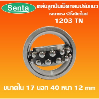 1203 1203TN ตลับลูกปืนเม็ดกลมปรับแนว ( SELF-ALIGNING BALL BEARING) เพลาตรง รังโพลียาไมด์ polyamide resin cage โดย Senta