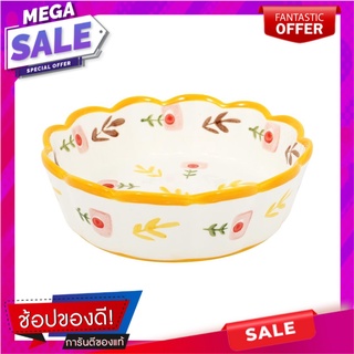 ชามขอบหยัก KECH PORCELAIN 7 นิ้ว YELLOW DAISY อุปกรณ์ใส่อาหาร PORCELAIN SCALLOPED EDGE BOWL KECH 7IN YELLOW DAISY