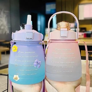 OKUMI_SHOP ขวดน้ำ ขวดน้ำสไตล์สปอร์ต กระบอกน้ำดื่ม ขวดพลาสติกแบบพกพา ความจุ 1.3 ลิตร