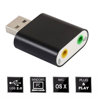 USB การ์ดเสียง ซาวด์การ์ด Audio 3D Sound Virtual 7.1 Channel Card Adapter สำหรับ PC