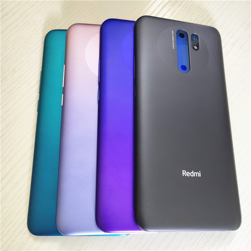ฝาครอบแบตเตอรี่ด้านหลัง พร้อมปุ่มด้านข้าง แบบเปลี่ยน สําหรับ Xiaomi Redmi 9 Redmi9