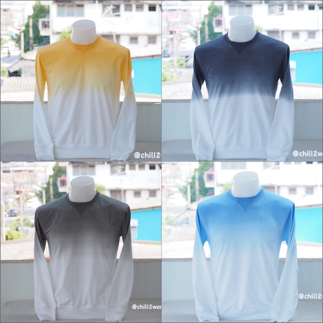 Chill2Work เสื้อยืดแขนยาว ไล่สี • 4 สี | Shopee Thailand