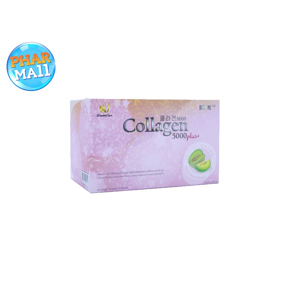 BOONE Collagen 5000 Plus บูนี่ คอลลาเจน รสแอปเปิ้ลเมลอน 1กล่อง
