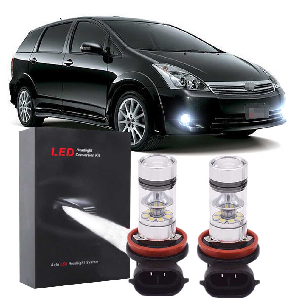 สําหรับ Toyota Wish 2006-2019 - 2PC Bright 6000K Xenon สีขาว LED หลอดไฟหมอกเปลี่ยนหลอดฮาโลเจน