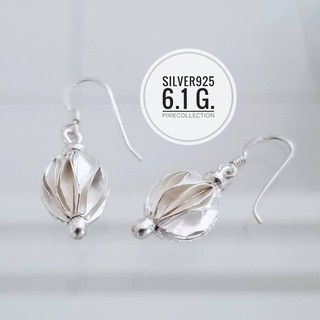 ต่างหูเงินแท้ รูปผลมะเฟือง งาน handmade จากเชียงใหม่ silver925