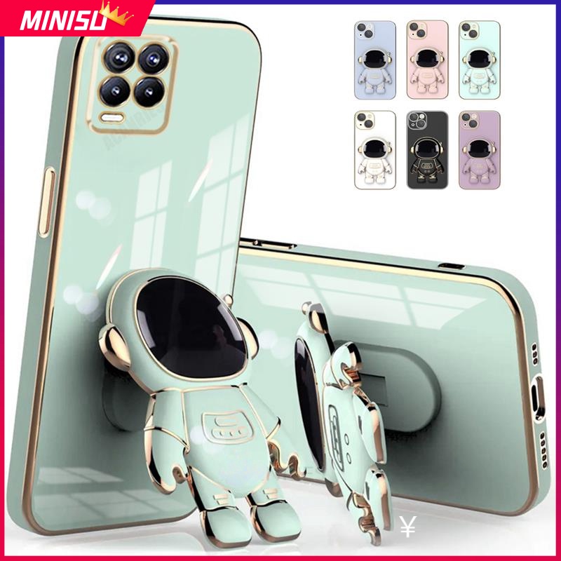 เคสซิลิโคนนิ่ม ลายนักบินอวกาศ 3D พร้อมขาตั้ง สําหรับ Realme C55 C53 C35 C33 C30 C30S C11 C12 C15 C17 C21Y C25Y