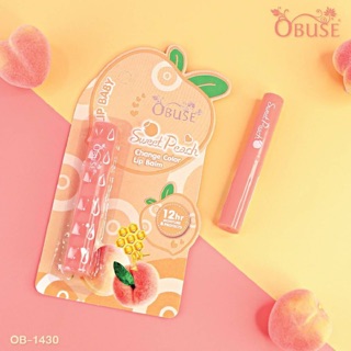 Ob-1430 Sweet Peach Change Color Lip Balm  ลิปมันเปลี่ยนสีลูกพีช เพิ่มความชุ่มชื้นให้เรียวปาก สวย สุขภาพดี