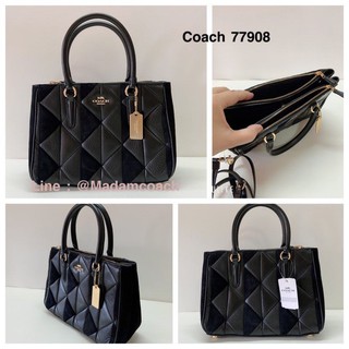 ของแท้ พร้อมส่ง Coach 77908 MINI SURREY CARRYALL WITH PATCHWORK Black