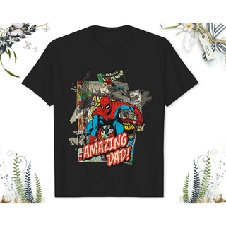 [COD]เสื้อยืด พิมพ์ลาย Marvel Spider-Man Amazing Dad FatherS Day สําหรับผู้ชาย และผู้หญิง 0022S-5XL