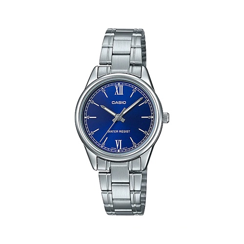 CASIO นาฬิกาข้อมือผู้หญิง สายสแตนเลส สีเงิน รุ่น LTP-V005D,LTP-V005D-2B2,LTP-V005D-2B2UDF
