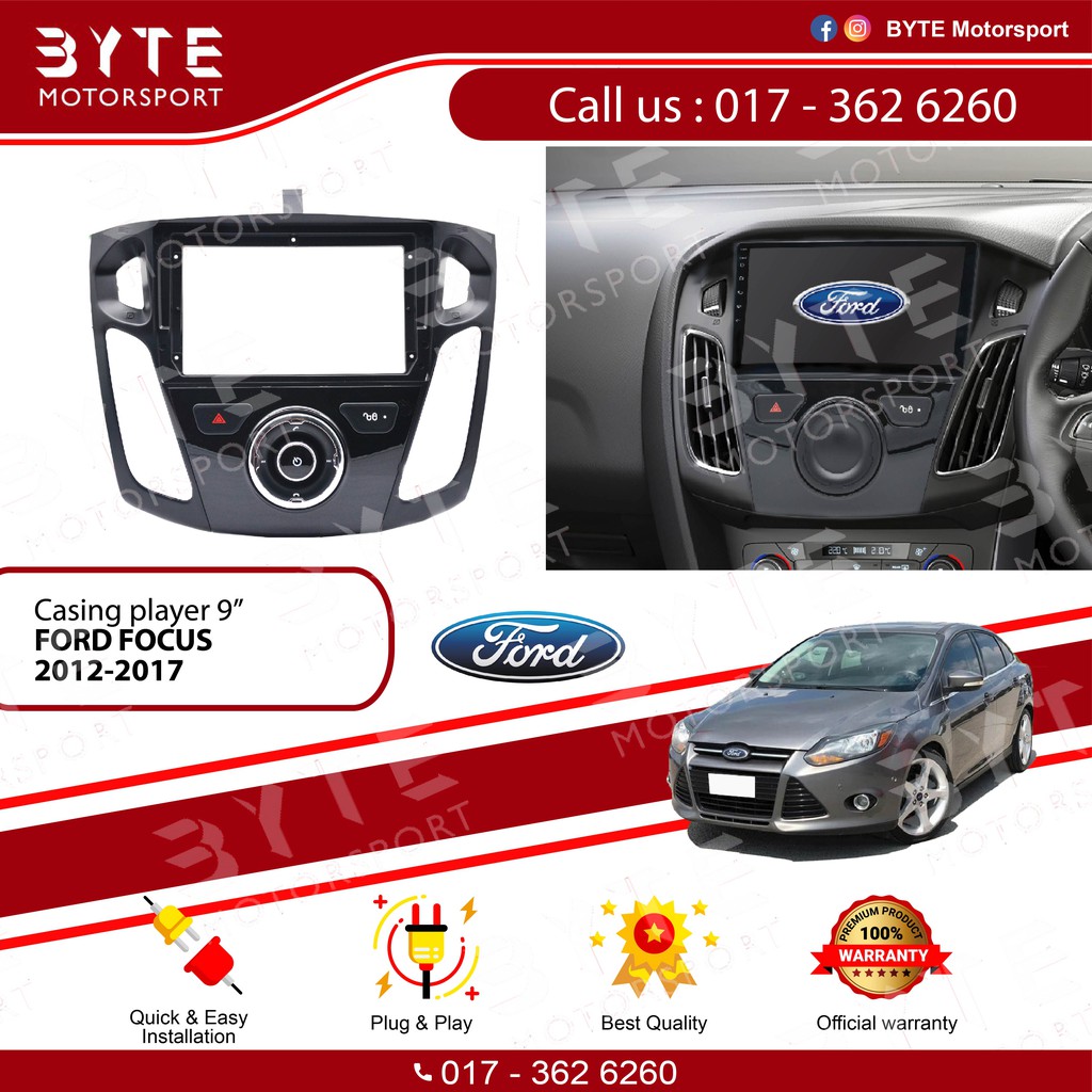 ปลอกเครื่องเล่น Android 9" Ford Focus 2012-2017 (พร้อม Canbus)