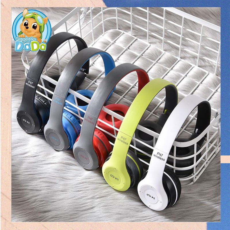 ราคาสุดช๊อค!!! หูฟังบลูทูธ Bluetooth หูฟังไร้สาย ดีไซน์สวย ครอบหูนุ่มใส่สบาย รุ่น P47 Wireless Headp