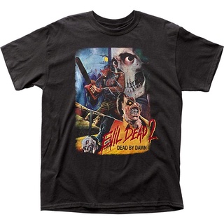 ผ้าฝ้ายคอกลมเสื้อยืดผู้ใหญ่ พิมพ์ลายโปสเตอร์ Evil Dead IIfrom S-4XL