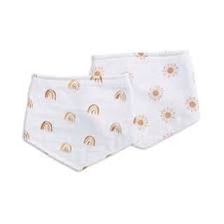 Lulujo ผ้ากันน้ำลาย 2-pack Bandana Bibs - Rainbow / Suns