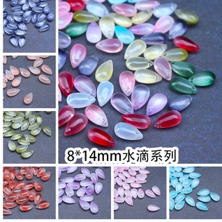 20 pieces of 8x14mm droplet series glazed petals hanging beads tassels diy handmade hairpin jewelry making materials