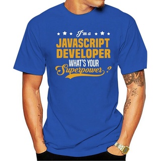 เสื้อยืดสีขาวขายดี เสื้อยืดลําลอง แขนสั้น คอกลม พิมพ์ลาย Javascript Developer สีพื้น ระบายอากาศ ขนาดใหญ่ สําหรับผู้ชาย ค