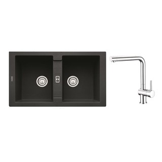 BUILT-IN SINK FRANKE MRG 620 BK+TP SMART 2B BLACK ซิงค์ฝัง 2หลุม FRANKE MRG 620 BK+TP SMART สีดำ อ่างล้างจานฝัง อ่างล้าง