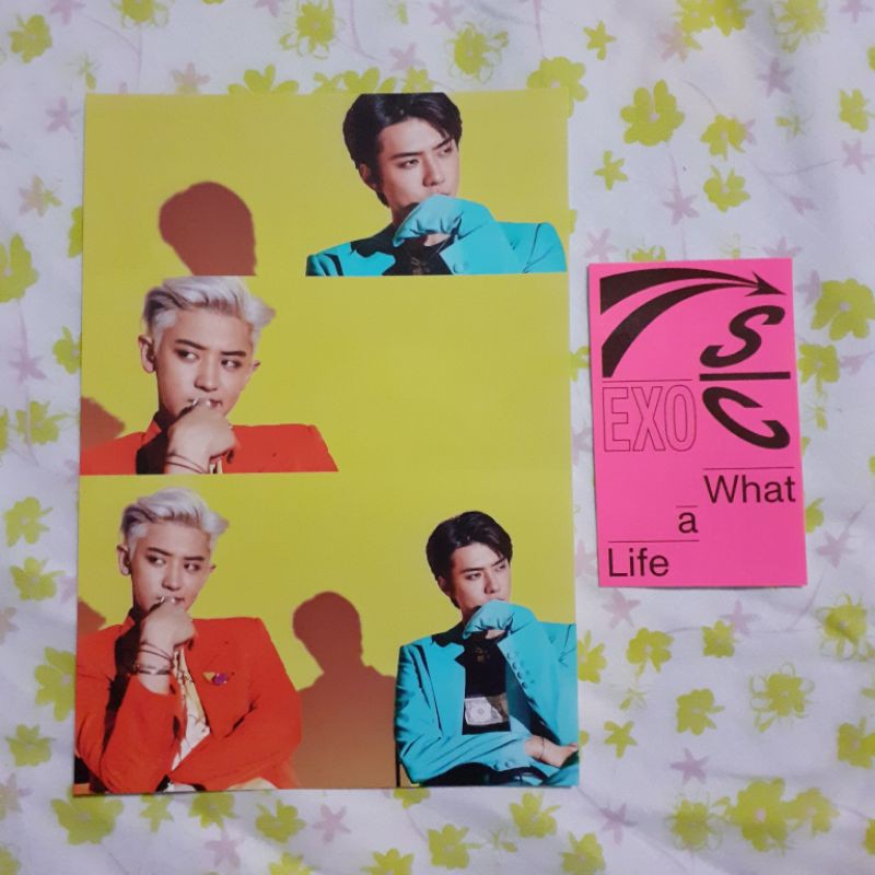 โปสการ์ด+สติ๊กเกอร์ EXO-SC อัลบั้ม"What a Life"(ของเเท้)