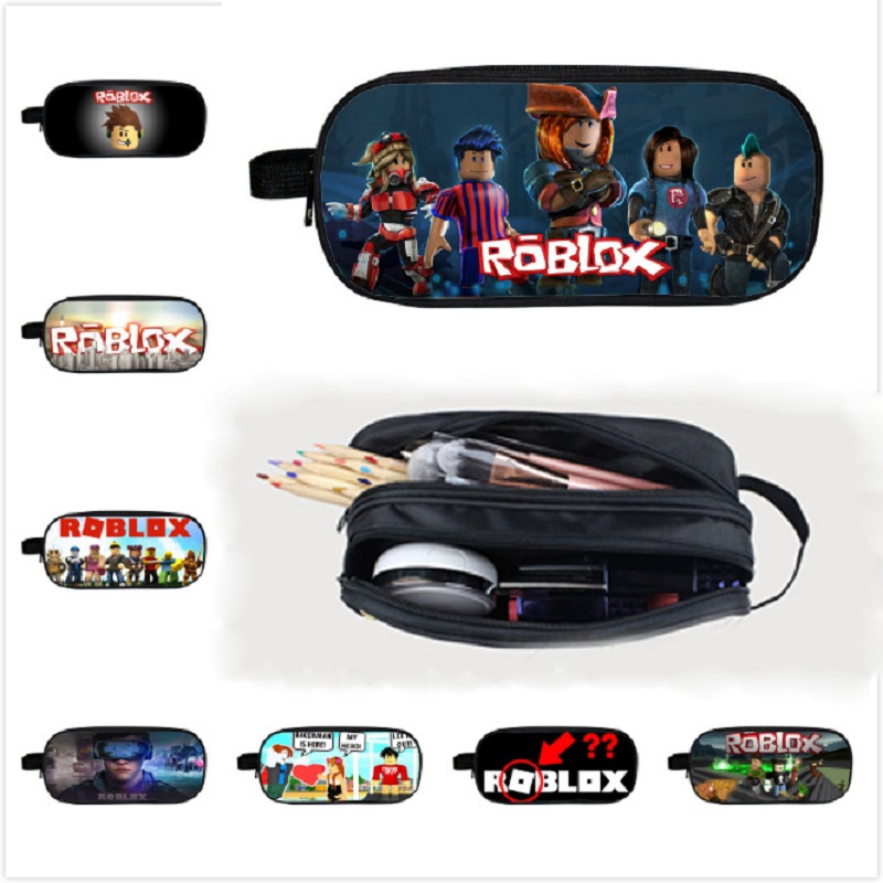 Roblox กระเป๋าดินสอปากกาเด็กเครื่องเขียนขนาดใหญ่ความจุกระเป๋าถือตัวเลขการกระทําของเล่นเด็กคอสเพลย์หมวกหมวก