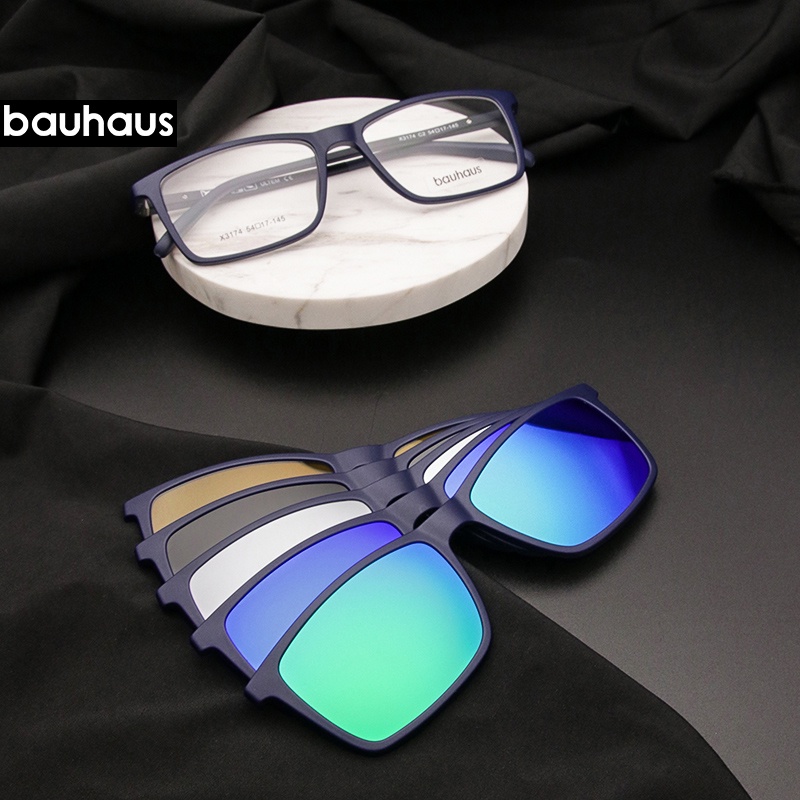 Multifocal prescription glasses men polarized magnet clip on sunglasses