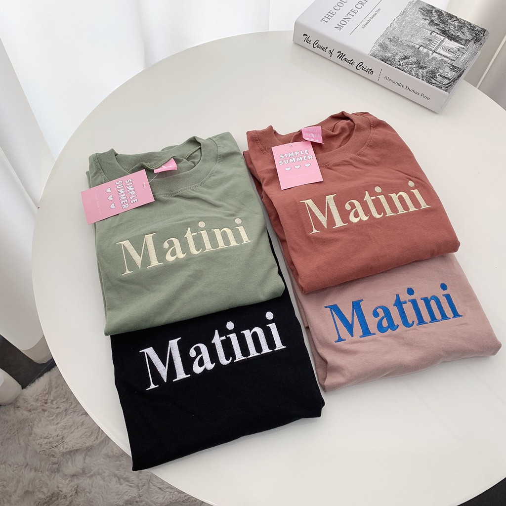 S095 เสื้อยืด oversize ผ้าคอตตอน ปัก Matini