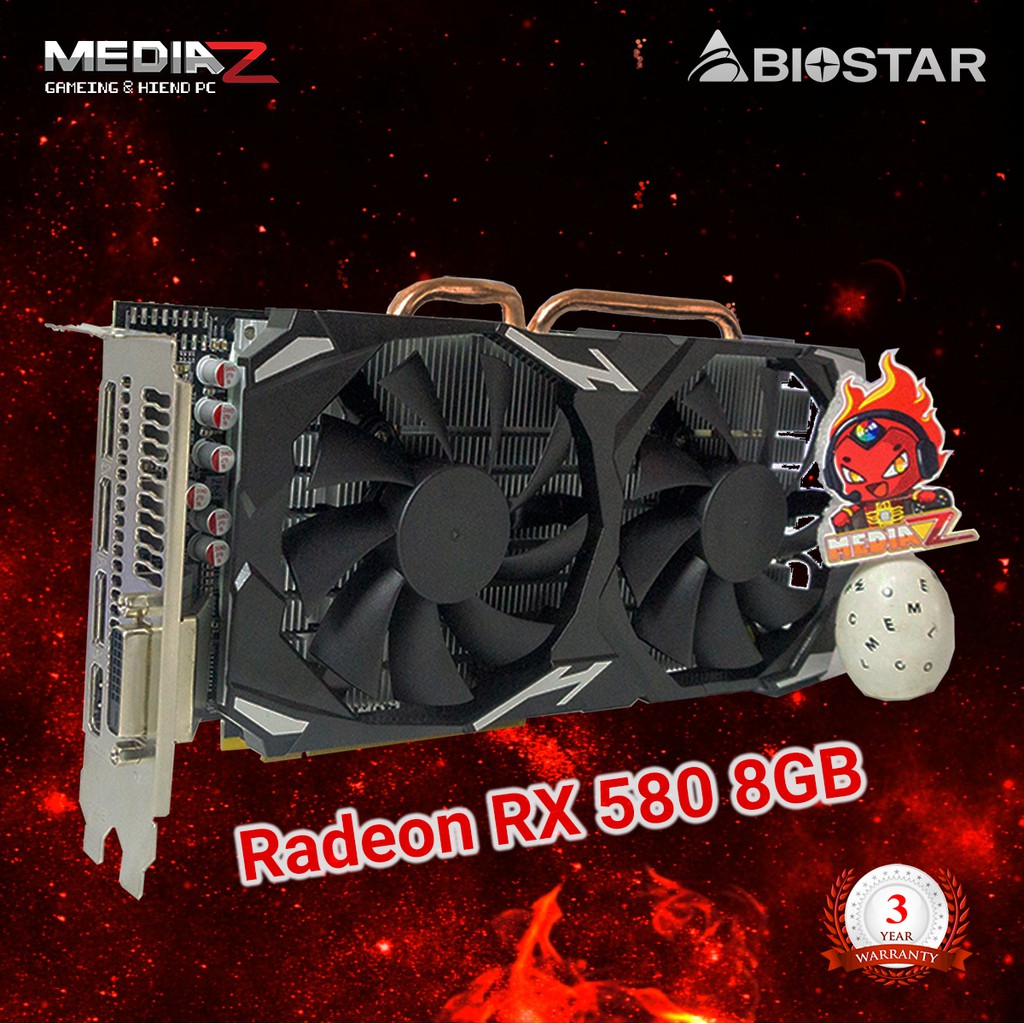 ลด2000 BIOSTAR Radeon RX 580 2048SP 8GB (VA5815RV82) Graphics Card (การ์ดจอ)