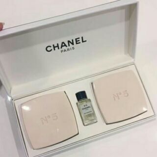 Chanel เซตสบู่ no.5 หอมมากๆๆๆ ติดตัวนาน ผิวกายนุ่ม พร้อมน้ำหอมขวดเล็ก