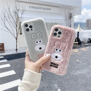 เคสโทรศัพท์มือถือ ผ้ากํามะหยี่ขนนิ่ม ปักลายการ์ตูนสุนัข สําหรับ iPhone 13 Pro Case 11 12 Pro MAX X XS MAX XR