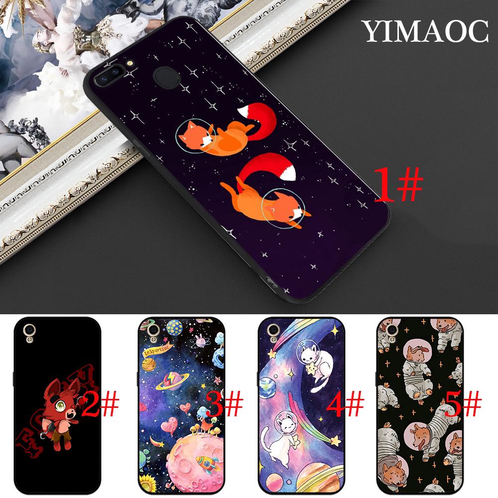 เคสโทรศัพท์พิมพ์ลายสุนัขจิ้งจอกเคสโทรศัพท์ลายดวงจันทร์อวกาศสําหรับ Oppo A 37 Neo 9 A 5 S A 7 A 77 F 11 R 11 S R 15 R 17 Pro