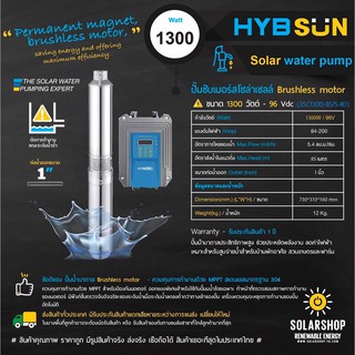 ปั๊มน้ำ HYBSUN SUMMERSIBLE PUMP DC1300W 96V ลงท่อ 3" ่ท่อออก 1"