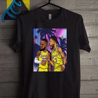 เลอบรอนและ AD เอ็นบีเอ Lakers ศิลปะพิมพ์เสื้อยืด unisex 50&gt;