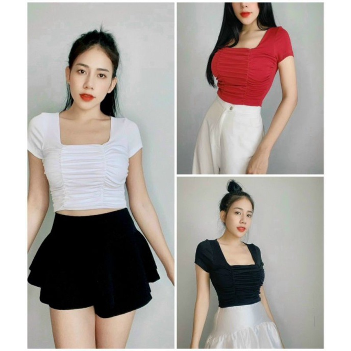 南女装 厂家用款短款短袖上衣 VIETNAM GIRL FASHION TOP WEAR