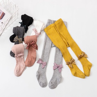 พร้อมส่ง ถุงน่องเลกกิ้ง ประดับโบว์ สําหรับเด็กวัยหัดเดิน 0-5 ปี