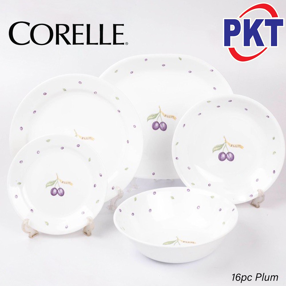 Corelle Classic ชุดอาหารเย็น [ PLUM ] // SET PINGGAN CORELLE PLUM PU 16 ชิ้น