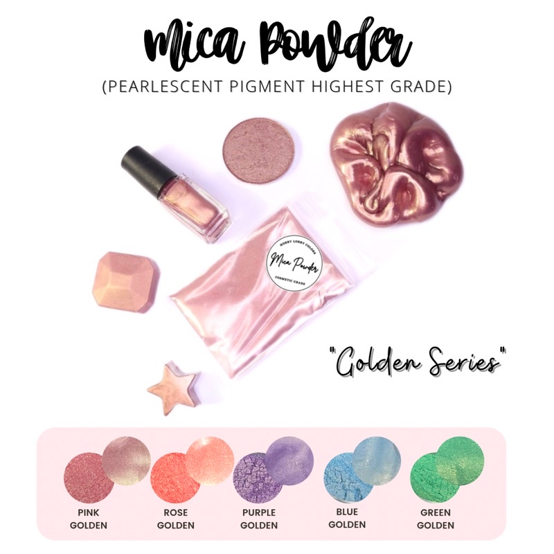 (NEW) สีไมก้า สีมุกประกายทอง Mica Pigment Powder Cosmetic Grade (5ml) #4 MagicGoldenSeries